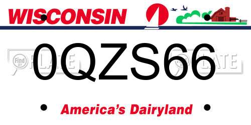 0QZS66 Wisconsin License Plate