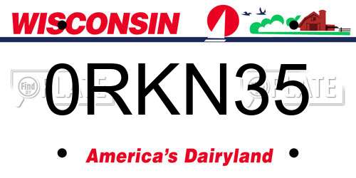 0RKN35 Wisconsin License Plate