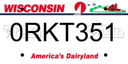 0RKT351 Wisconsin License Plate