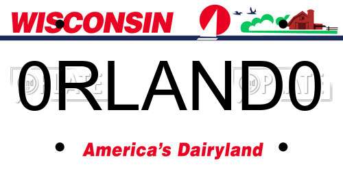 0RLAND0 Wisconsin License Plate