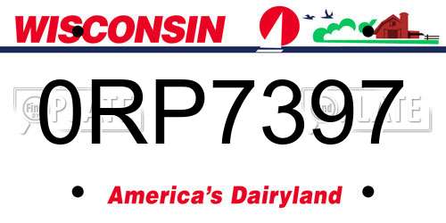 0RP7397 Wisconsin License Plate