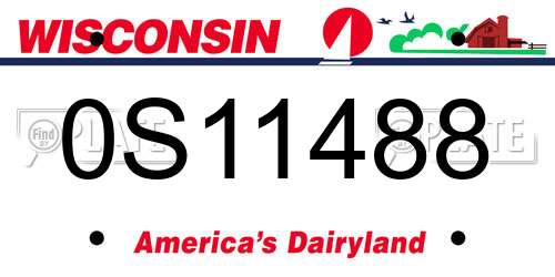 0S11488 Wisconsin License Plate