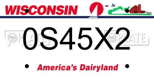 0S45X2 Wisconsin License Plate