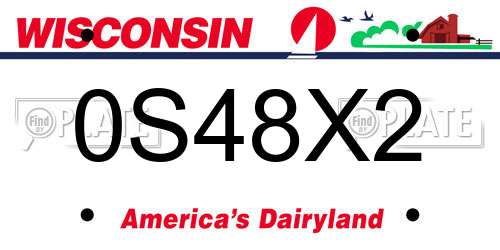 0S48X2 Wisconsin License Plate