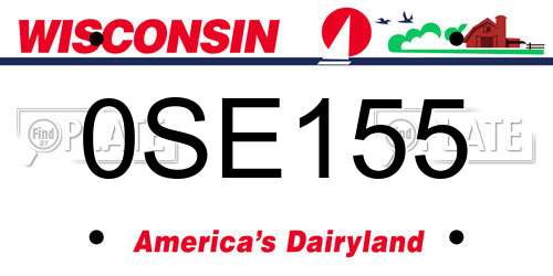 0SE155 Wisconsin License Plate