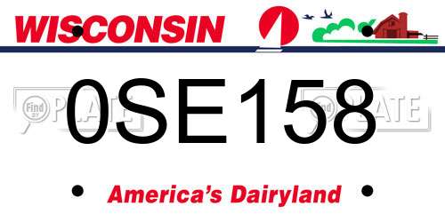 0SE158 Wisconsin License Plate