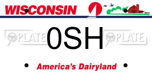 0SH Wisconsin License Plate