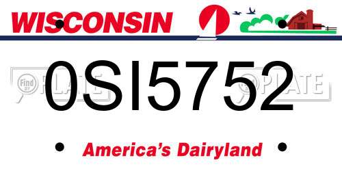 0SI5752 Wisconsin License Plate