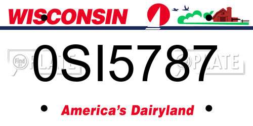 0SI5787 Wisconsin License Plate