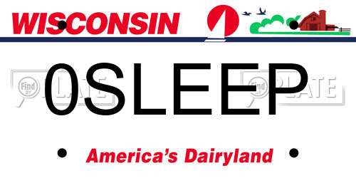 0SLEEP Wisconsin License Plate