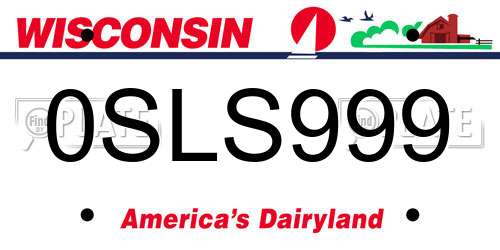 0SLS999 Wisconsin License Plate
