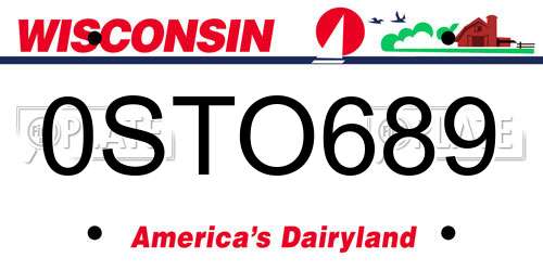 0STO689 Wisconsin License Plate