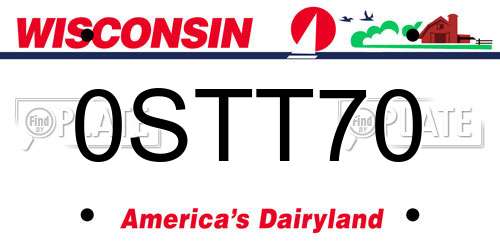 0STT70 Wisconsin License Plate
