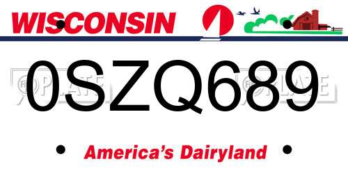 0SZQ689 Wisconsin License Plate