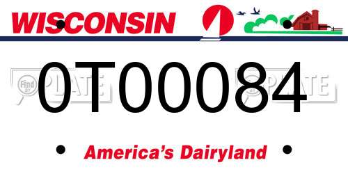 0T00084 Wisconsin License Plate