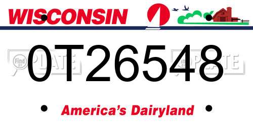 0T26548 Wisconsin License Plate