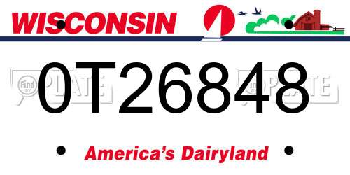 0T26848 Wisconsin License Plate