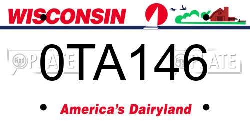 0TA146 Wisconsin License Plate