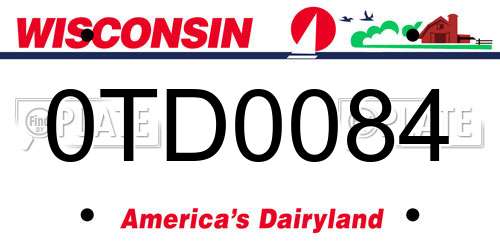 0TD0084 Wisconsin License Plate