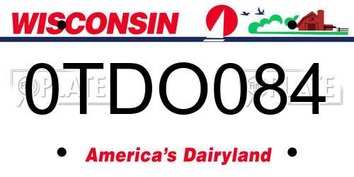 0TDO084 Wisconsin License Plate