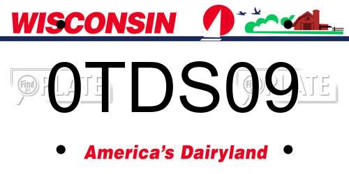 0TDS09 Wisconsin License Plate