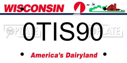 0TIS90 Wisconsin License Plate