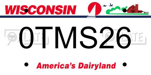 0TMS26 Wisconsin License Plate