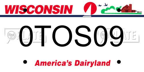 0TOS09 Wisconsin License Plate