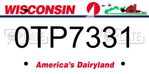 0TP7331 Wisconsin License Plate