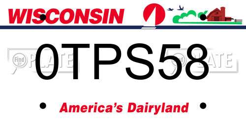 0TPS58 Wisconsin License Plate