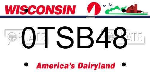 0TSB48 Wisconsin License Plate