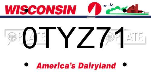 0TYZ71 Wisconsin License Plate