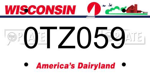 0TZ059 Wisconsin License Plate