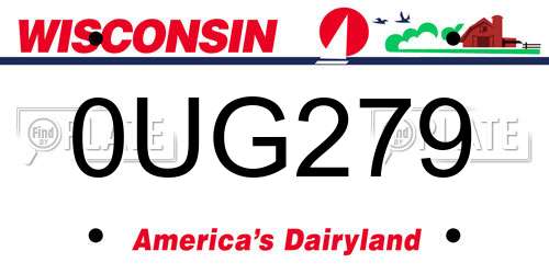 0UG279 Wisconsin License Plate
