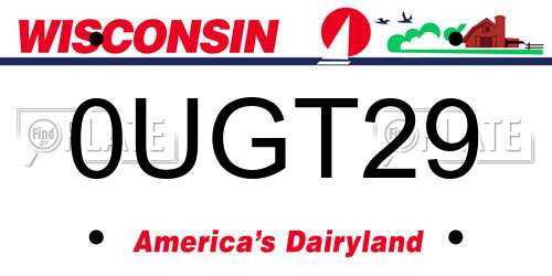 0UGT29 Wisconsin License Plate
