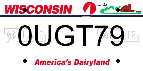 0UGT79 Wisconsin License Plate