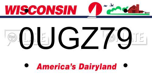 0UGZ79 Wisconsin License Plate