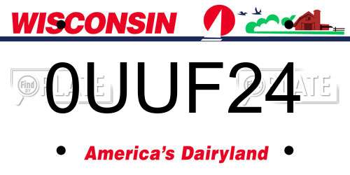 0UUF24 Wisconsin License Plate