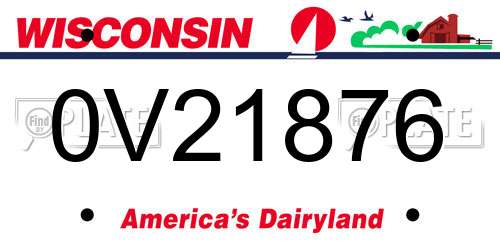 0V21876 Wisconsin License Plate