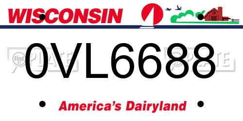 0VL6688 Wisconsin License Plate