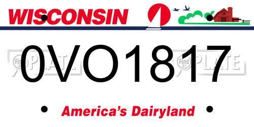 0VO1817 Wisconsin License Plate