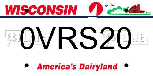 0VRS20 Wisconsin License Plate