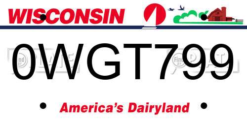 0WGT799 Wisconsin License Plate