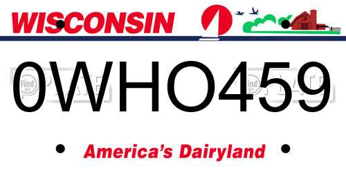 0WHO459 Wisconsin License Plate