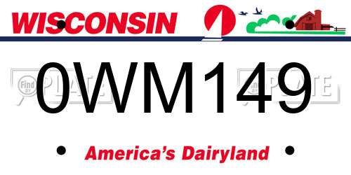 0WM149 Wisconsin License Plate