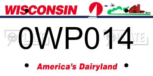 0WP014 Wisconsin License Plate