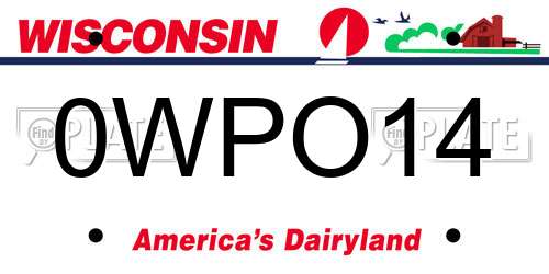0WPO14 Wisconsin License Plate