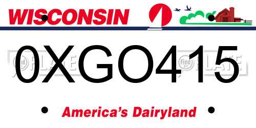 0XGO415 Wisconsin License Plate