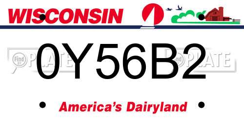 0Y56B2 Wisconsin License Plate