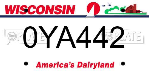 0YA442 Wisconsin License Plate